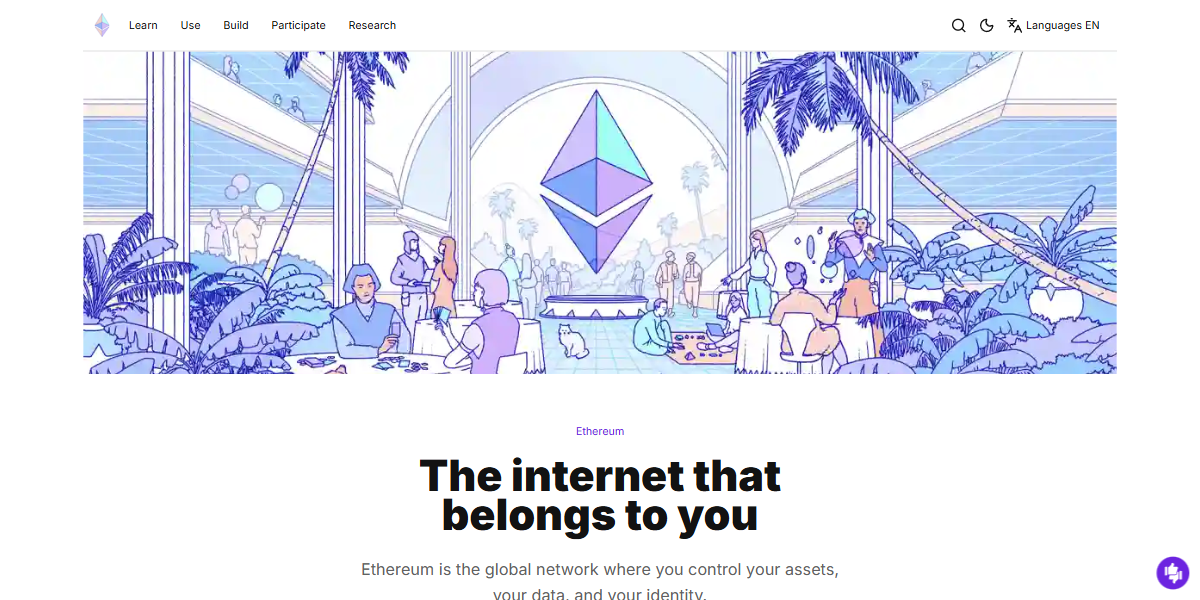 Ethereum bilgi sayfası önizlemesi