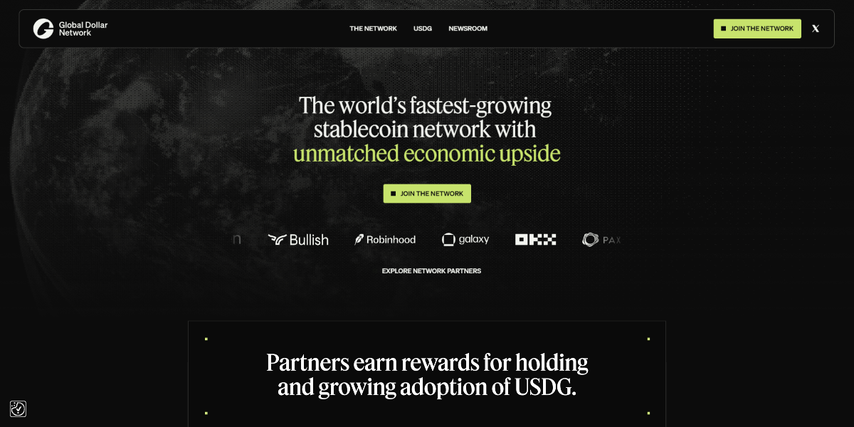 ตัวอย่างหน้าข้อมูล Global Dollar USDG