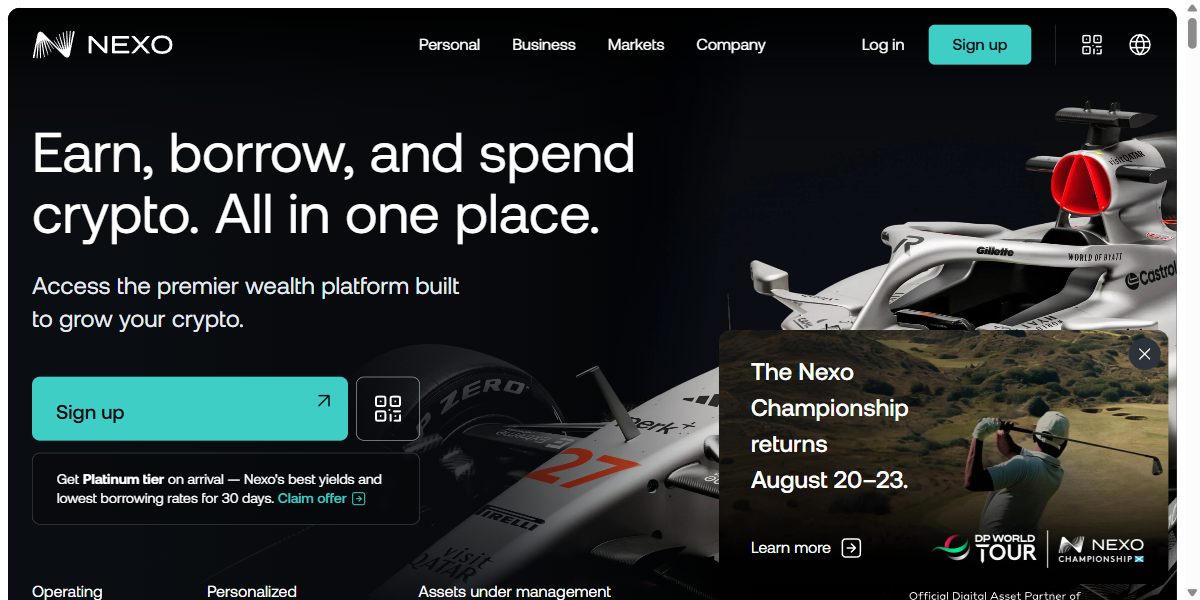 NEXO 공식 홈페이지 미리보기