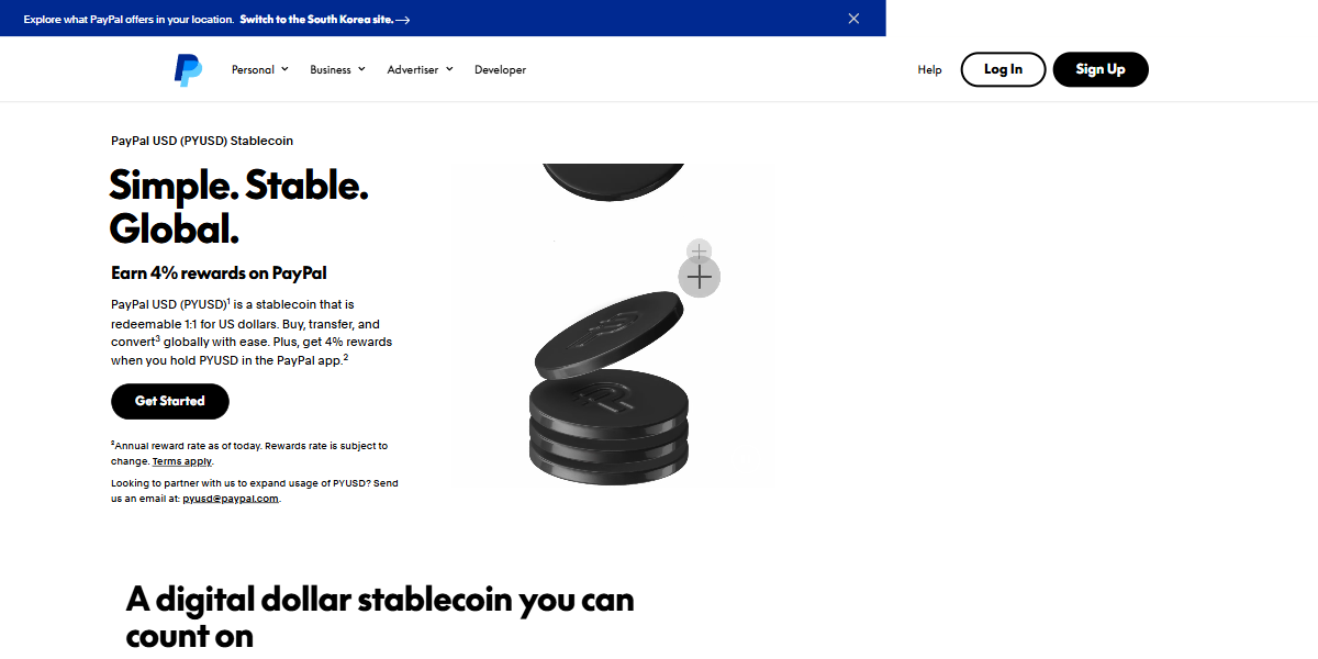 PayPal USD information page preview