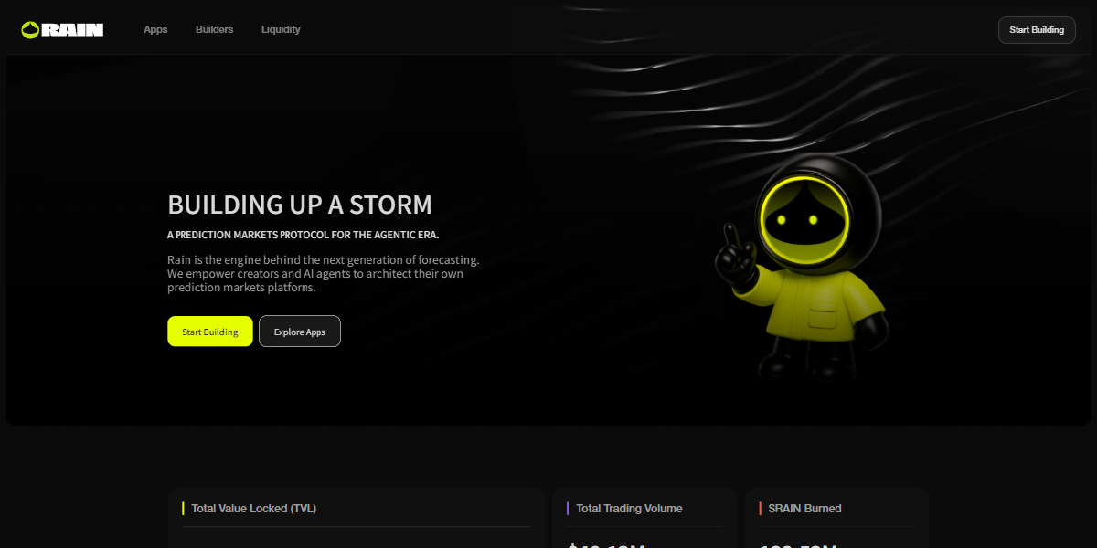 Image PicksBit présentant Rain et les options sur Arbitrum