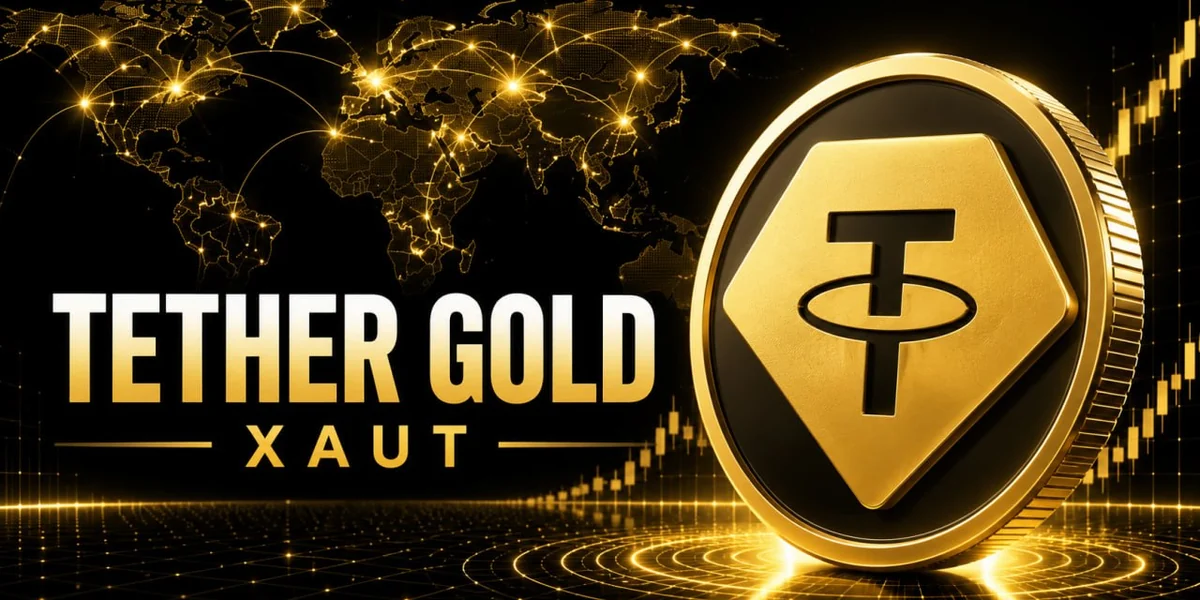 Tether Gold와 XAUT 키워드를 보여주는 금 기반 토큰 대표 이미지