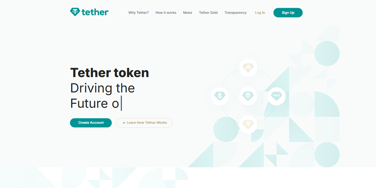 Aperçu de la page d’information sur Tether