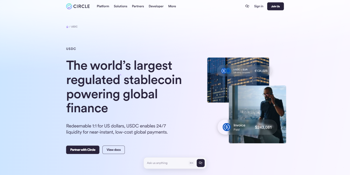 USDC information page preview