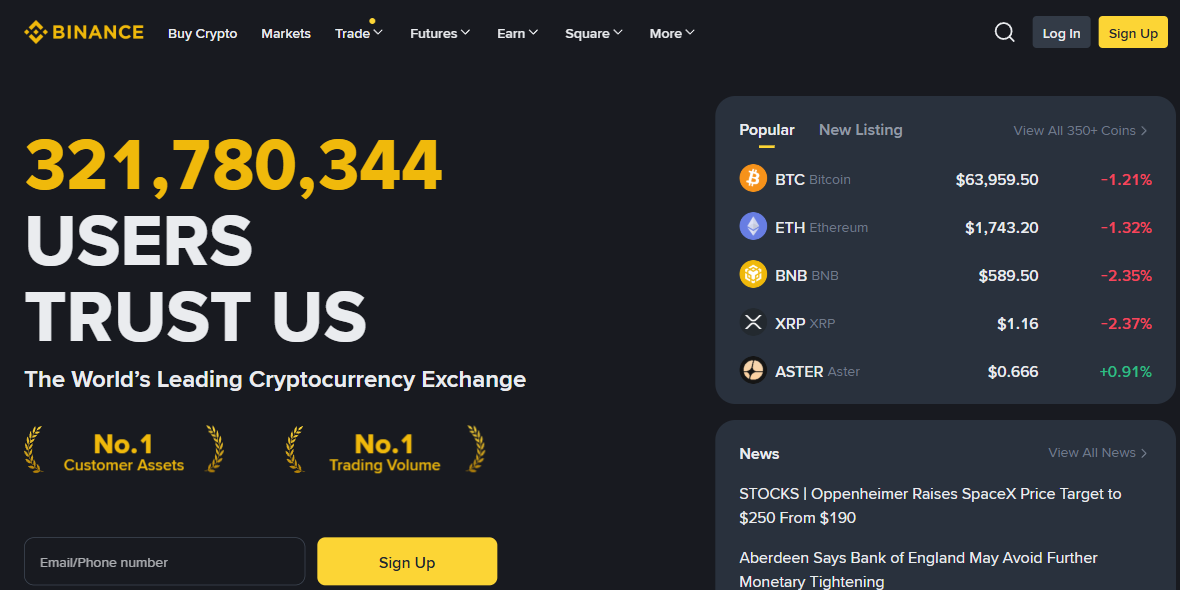 Binance resmi web sitesi ?nizlemesi